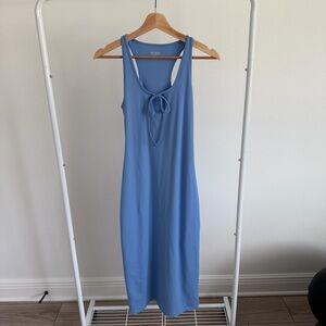 Target Wild Fable Butter Bliss Keyhole Racer Back Midi Dress Blue
